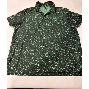 Adidas Golf Polo Shirt Primeblue Recycled Ocean‎ Plastic Green Stretch XXL